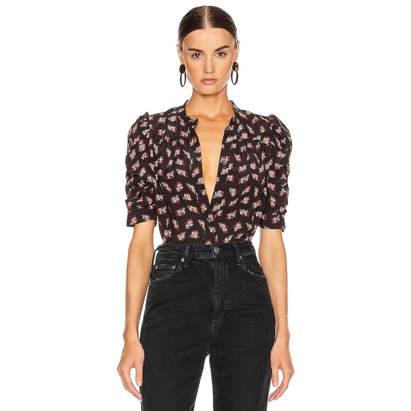 Frame smocked sleeve yoke top XS New - Picture 1 of 11